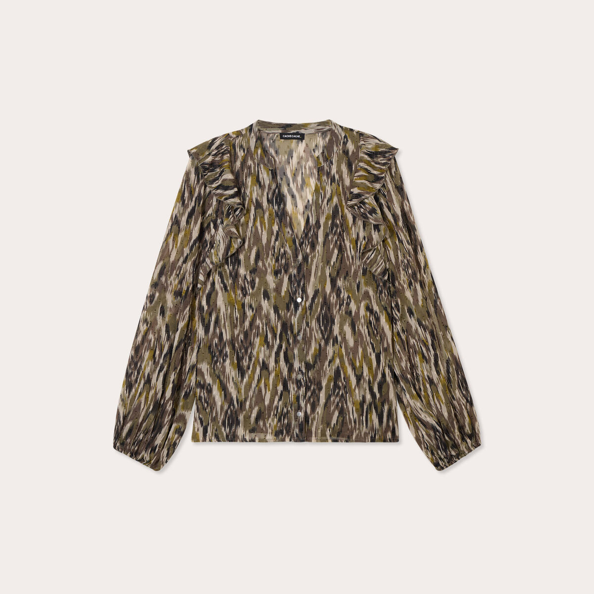 Blouse manches longues vert kaki femme