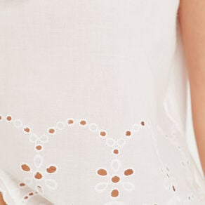 blouse sans manches brodee blanc femme Blouse sans manches brodée blanc femme
