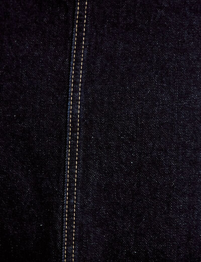 Jupe-short trap&egrave;ze en jean denim brut femme