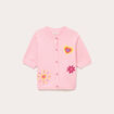 Gilet brod&eacute; manches courtes rose corail femme