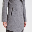 Manteau cintr&eacute; asym&eacute;trique gris fonc&eacute; femme