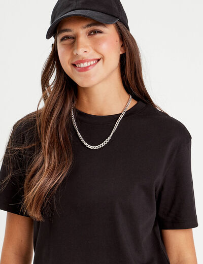 T-shirt manches courtes noir femme