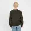 Pull col montant vert kaki femme