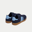 Baskets basses &agrave; lacets bleu marine femme