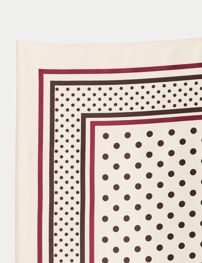 Foulard satin&eacute; soyeux ecru femme