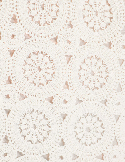 Robe droite crochet ecru femme