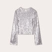 T-shirt avec sequins gris argent femme