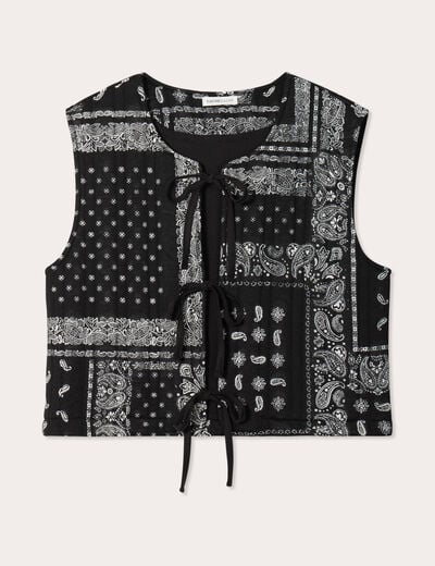 Gilet sans manches matelassé noir femme
