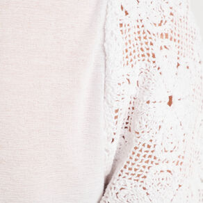 T-shirt dentelle macramé blanc femme