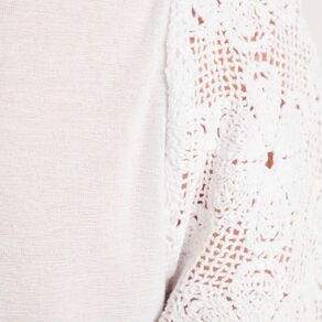 t shirt dentelle macrame blanc femme T-shirt dentelle macramé blanc femme