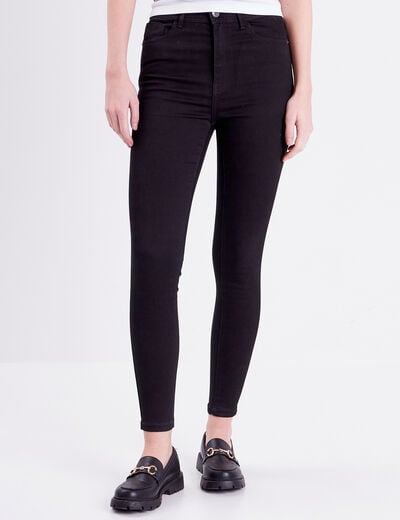 Jeans skinny taille haute denim noir femme