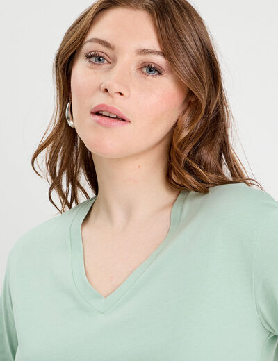 T-shirt manches courtes vert clair femme