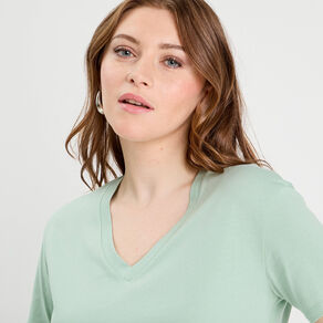 t shirt manches courtes vert clair femme T-shirt manches courtes vert clair femme