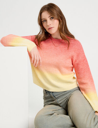 Pull manches longues rouge femme