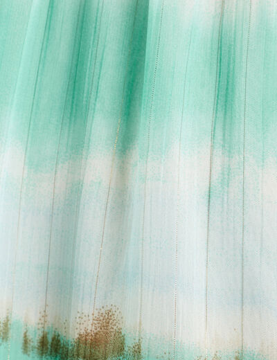 Robe longue évasée bretelles bleu femme
