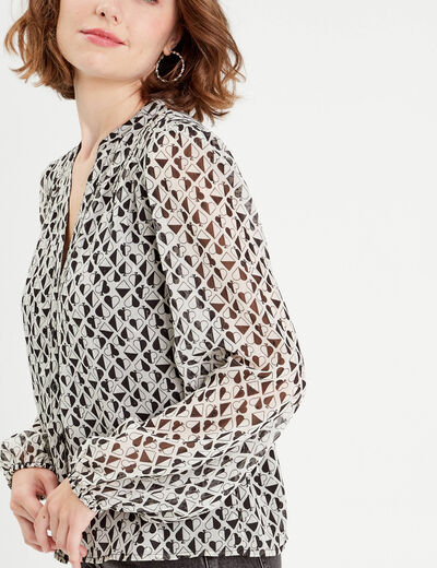Blouse manches longues blanc femme