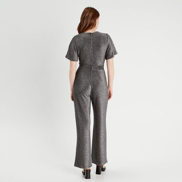 combinaison pantalon noeud gris argent femme Combinaison pantalon noeud gris argent femme