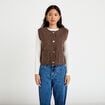 Gilet sans manches marron fonc&eacute; femme