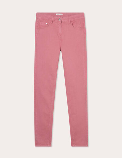 Jeans slim 5 poches vieux rose femme