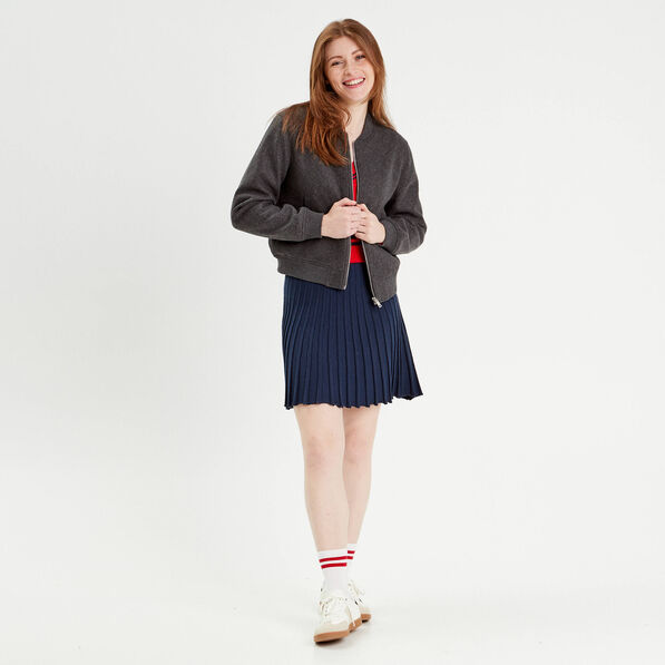 veste teddy zippee gris fonce femme Veste teddy zippée gris foncé femme