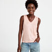 D&eacute;bardeur col v rose saumon femme