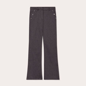 Pantalon flare pont gris foncé femme