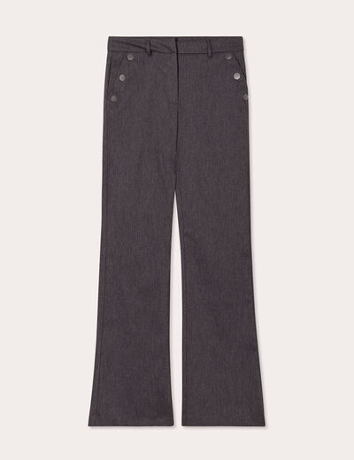 Pantalon flare pont gris foncé femme