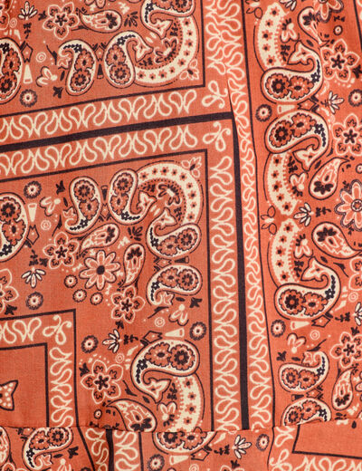 Jupe évasée volants terracotta femme
