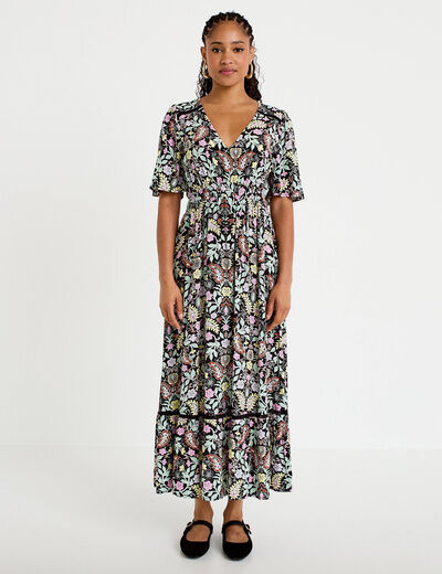 Robe &eacute;vas&eacute;e noir femme