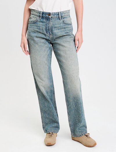 Jean droit taille standard denim dirty femme