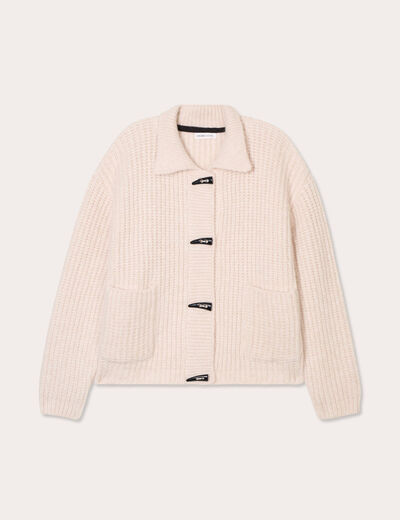 Gilet boutons brandebourg ivoire femme
