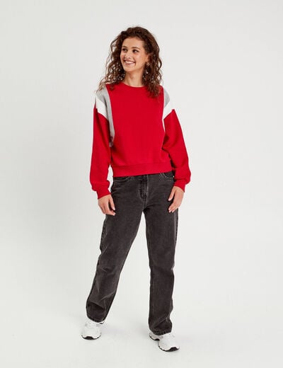 Sweat manches longues rouge femme