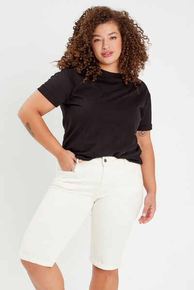 Pantacourt blanc femme