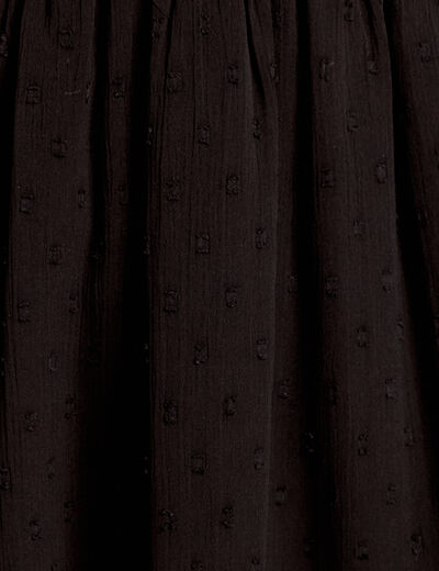 Robe évasée plumetis noir femme
