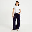 Jean avec broderie bleu marine femme