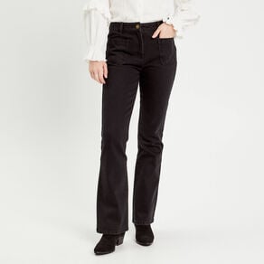 jeans flare poches plaquees denim noir femme Jeans flare poches plaquées denim noir femme