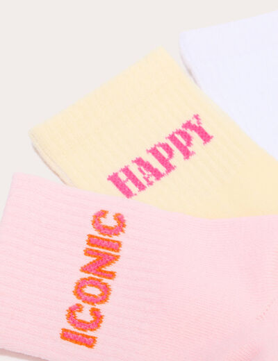 Lot de 3 paires chaussettes jaune clair femme