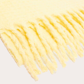Écharpe avec franges jaune clair femme