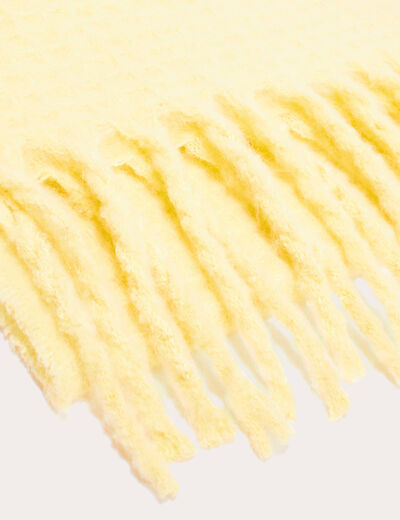Écharpe avec franges jaune clair femme