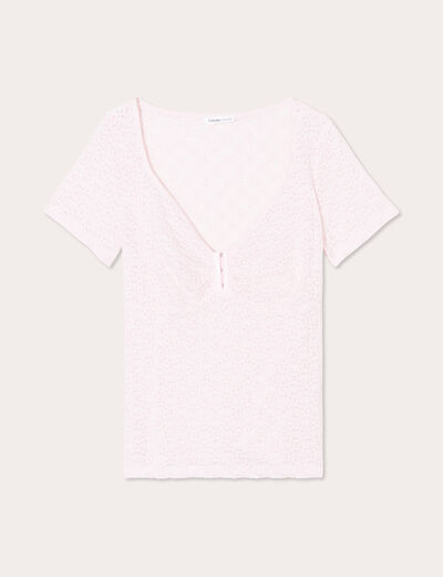 T-shirt manches courtes rose femme