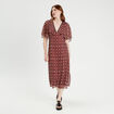 Robe longue empire dos ouvert rouge femme
