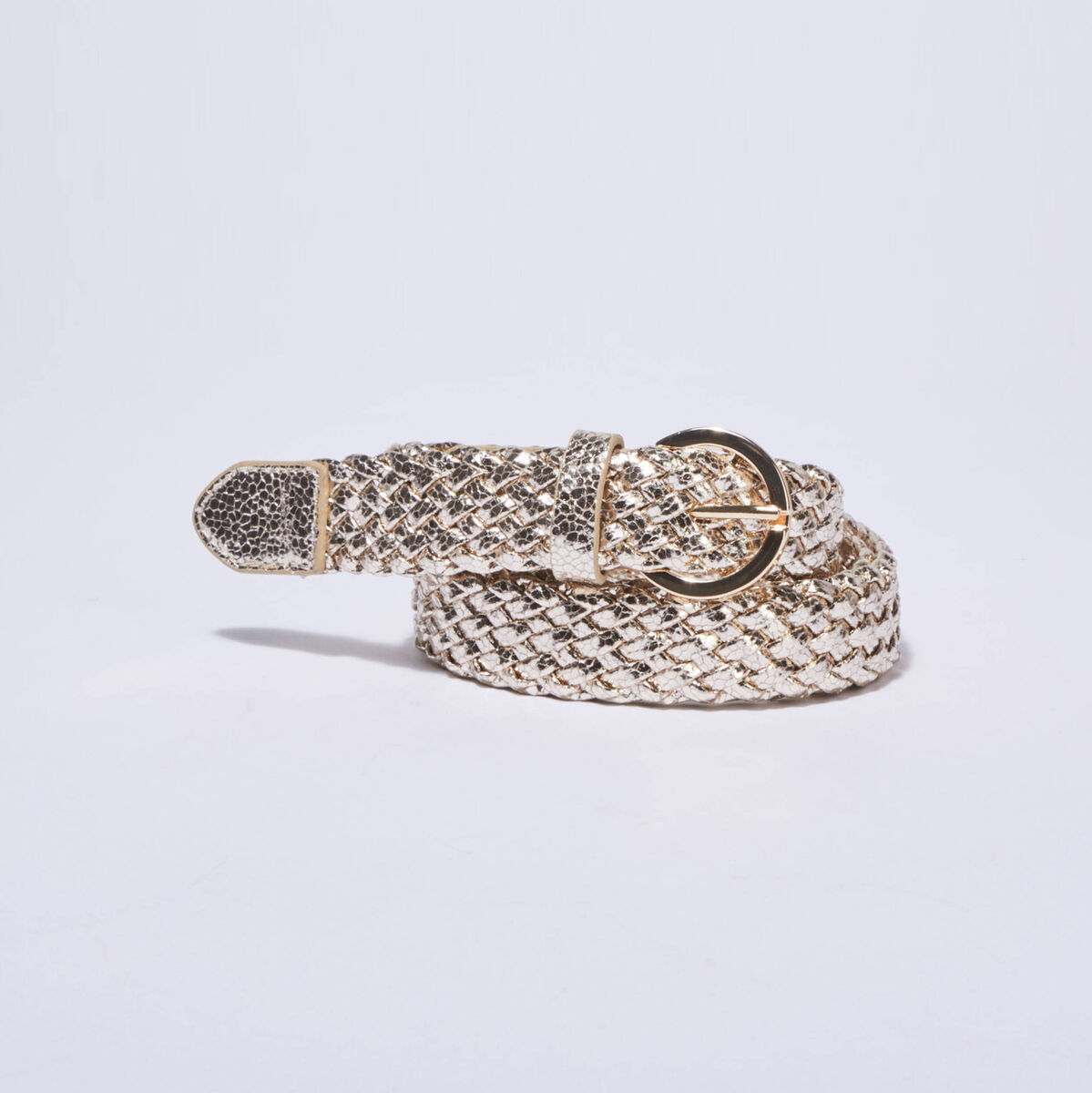 Ceinture tressée couleur or femme