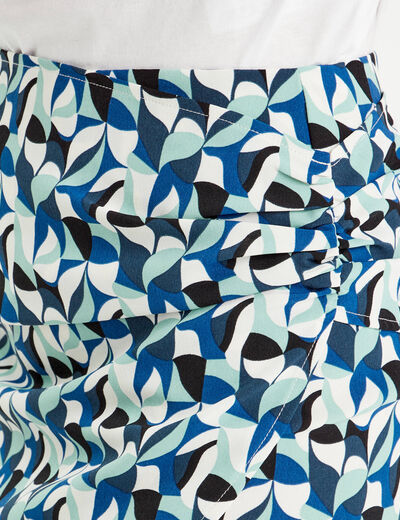 Jupe droite drapée bleu femme