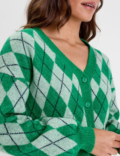 Gilet manches longues vert pastel femme