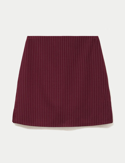 Jupe-short droite en maille rouge femme