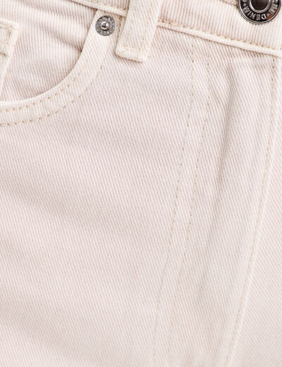 Jeans wide leg taille haute ecru femme