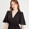 Robe évasée taille élastiquée noir femme