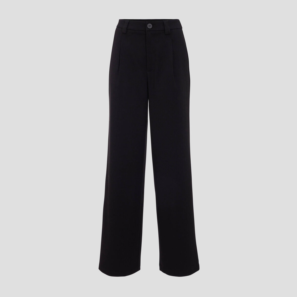 Pantalon droit large noir femme