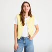 Gilet sans manches effet polaire jaune clair femme