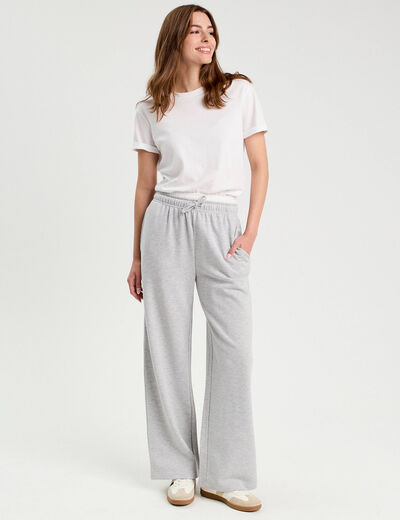 Pantalon de jogging large gris clair femme